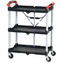 Chariot pliable à 3 plateaux