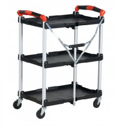 Chariot pliable à 3 plateaux