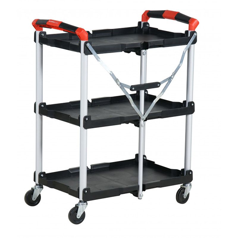 Chariot pliable à 3 plateaux