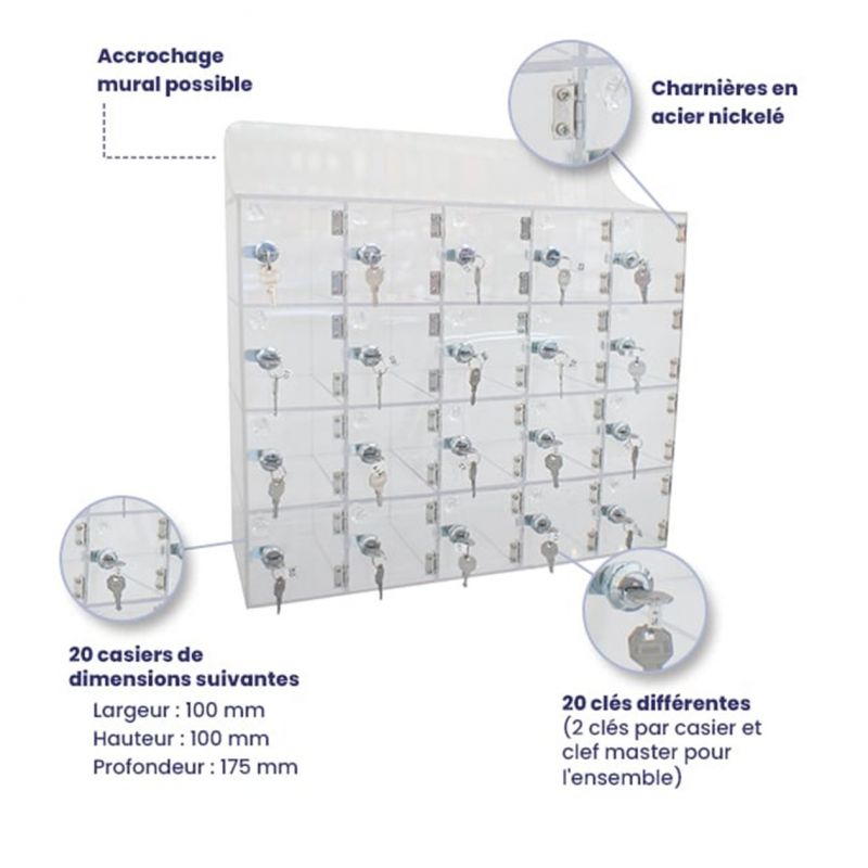 Casier de rangement pour téléphones