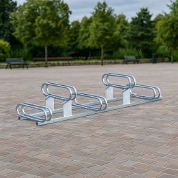 rack vélos 5 places en acier galvanisé à emplacements décalés