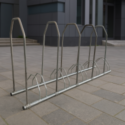 Rack à vélos 5 places avec arceaux en situation