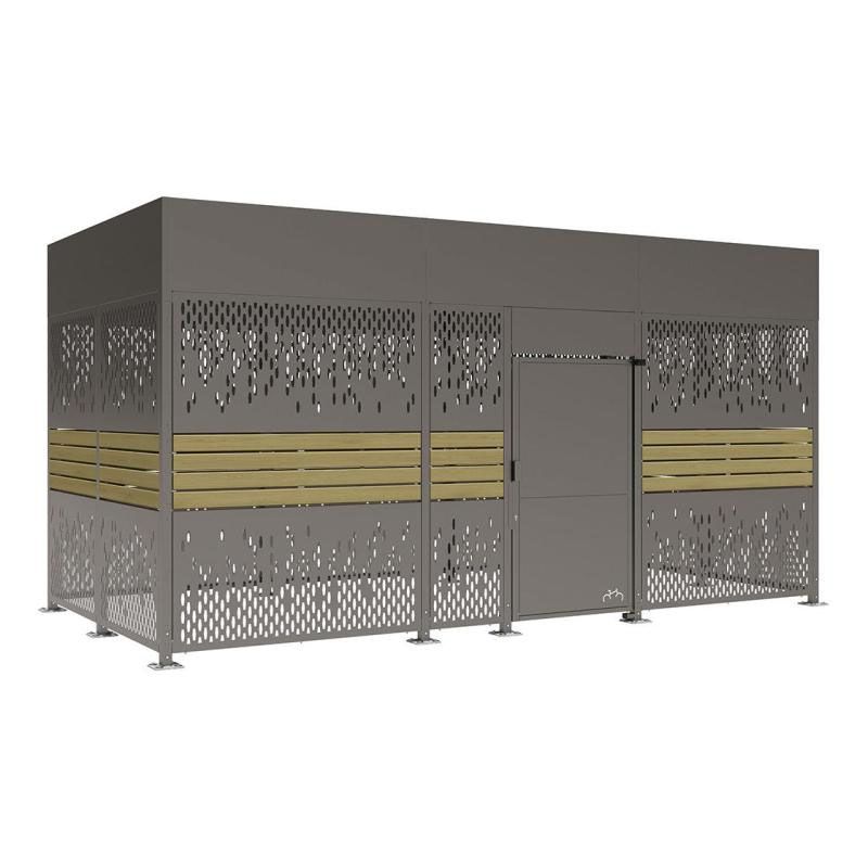 Abri vélos sécurisé Horizon en acier et bois