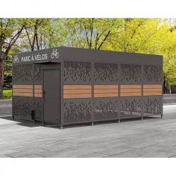 Abri vélos sécurisé Horizon en acier et bois