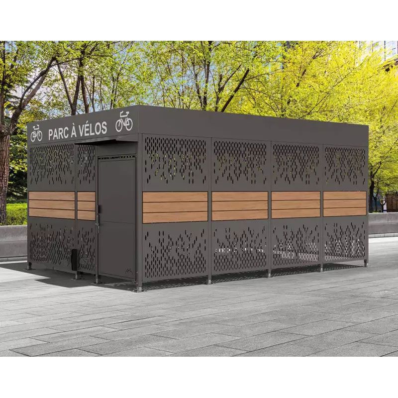 Abri vélos sécurisé Horizon en acier et bois