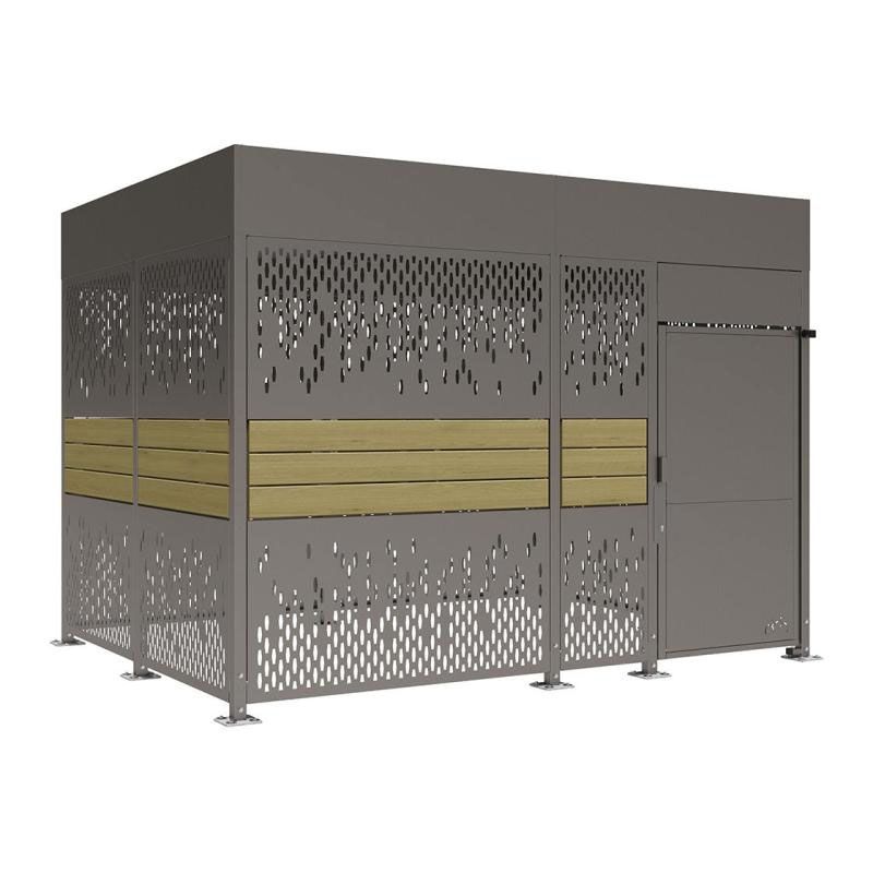 Abri vélos sécurisé Horizon en acier et bois