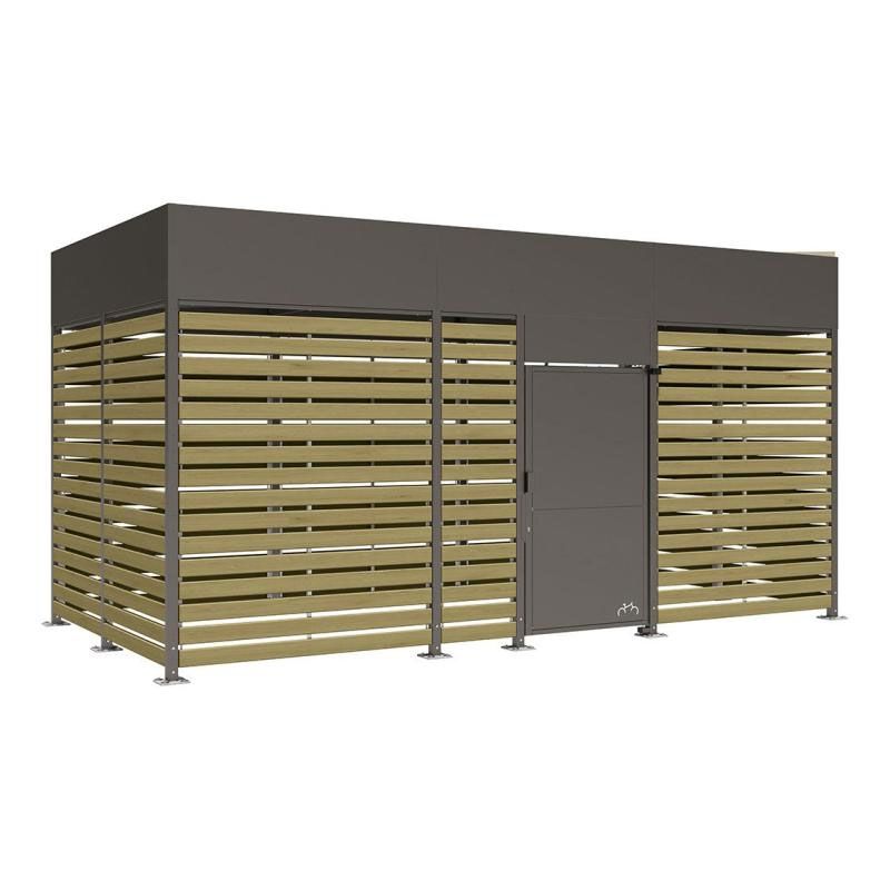 Abri vélos sécurisé Horizon avec bardages bois