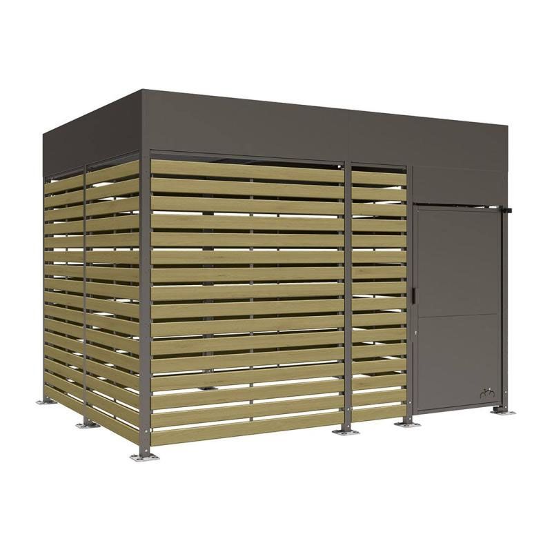 Abri vélos sécurisé Horizon avec bardages bois