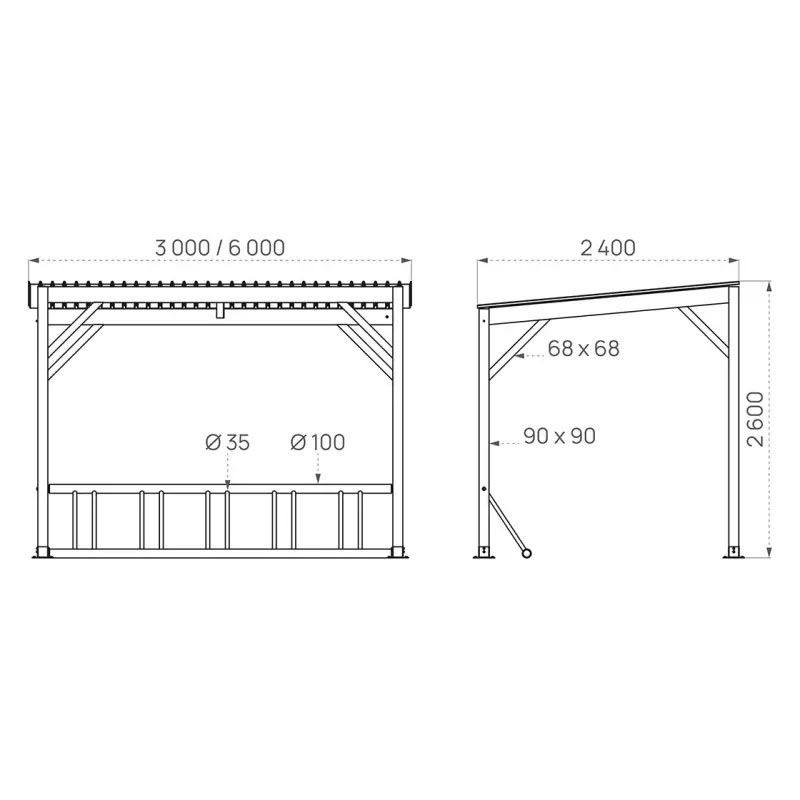 Abri vélos Turin en bois