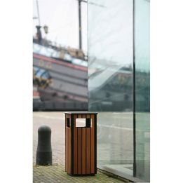 Poubelle extérieure 36 litres - aspect bois