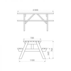 Table de pique-nique Turin éco