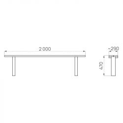 Banquette en bois Turin