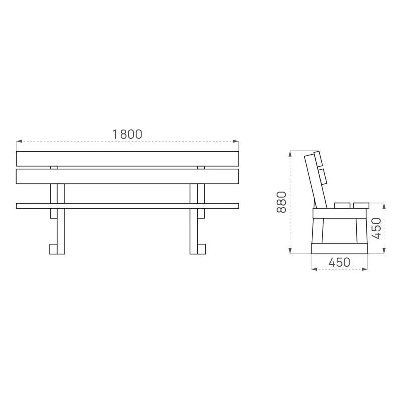 Banc public en bois Porto