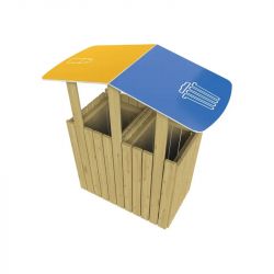 Poubelle de tri sélectif avec toit Turin 2 x 100L