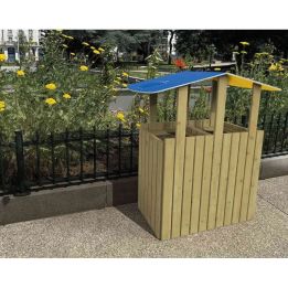 Poubelle de tri sélectif avec toit Turin 2 x 100L