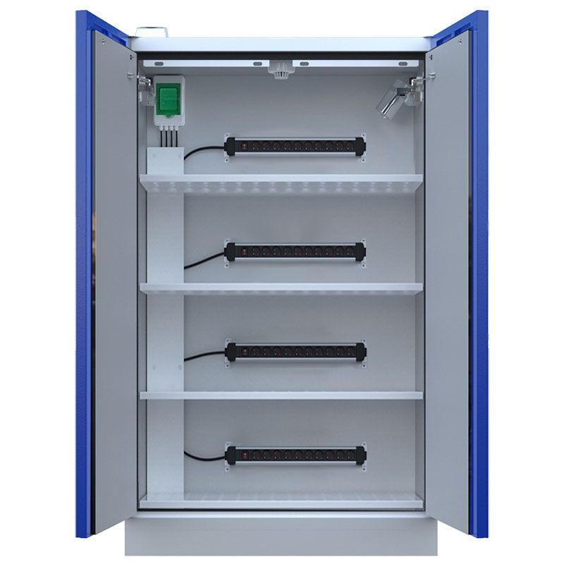 Armoire haute pour batterie lithium avec extincteur haute 2 porte - Larg 1200 mm