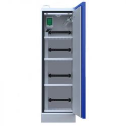 Armoire pour batterie avec extincteur lithium haute 1 porte - Larg 595 mm ouverte
