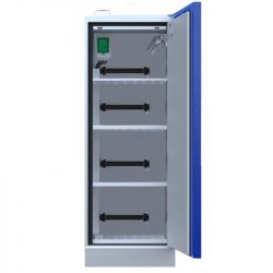 Armoire pour batterie lithium avec extincteur haute 1 porte - Larg 895 mm ouverte
