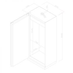 Armoire pour batterie lithium haute 1 porte - Larg 895 mm shéma
