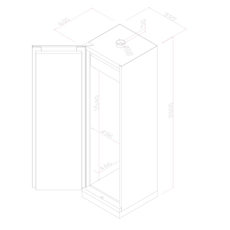 schéma armoire anti-feu ouverte