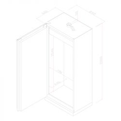 schéma armoire 1 porte anti-feu ouverte