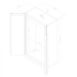 schéma armoire 2 portes anti-feu ouverte
