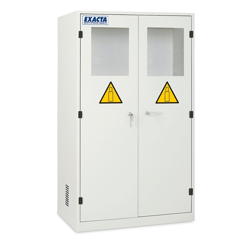 Armoire de stockage de bouteilles de gaz fermée 2 portes avec fenêtres