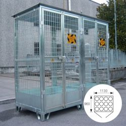 Assemblage de box pour le stockage extérieur de bouteilles de gaz