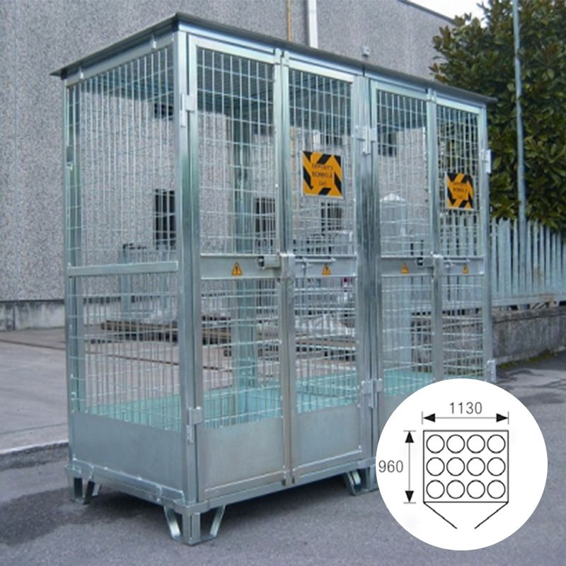 Assemblage de box pour le stockage extérieur de bouteilles de gaz