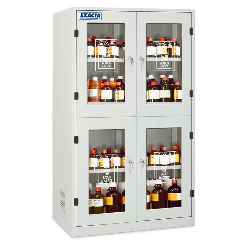 Armoire multirisques simple paroi 4 portes avec fenêtres