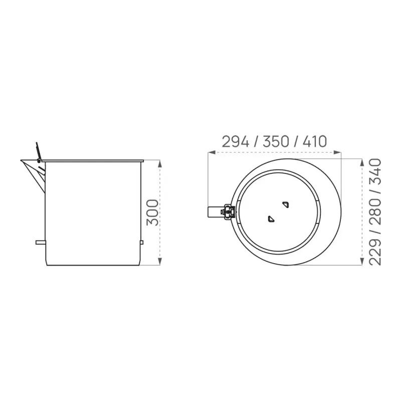 Schéma Fourreau verrouillable pour bornes