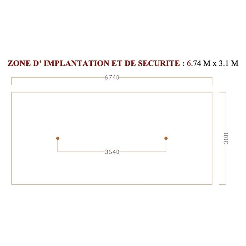 zone d'implantation échelle de saut