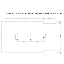 Zone d'implantation Échelle de suspension inclinée