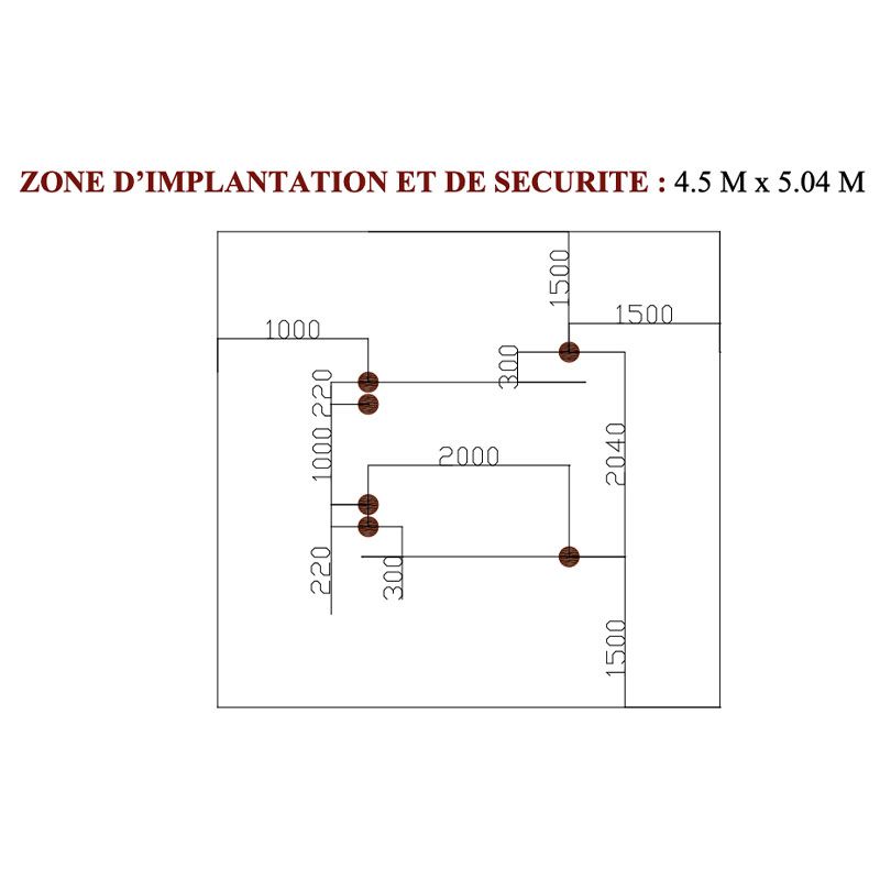 Zone d'implantation Pupitre de force