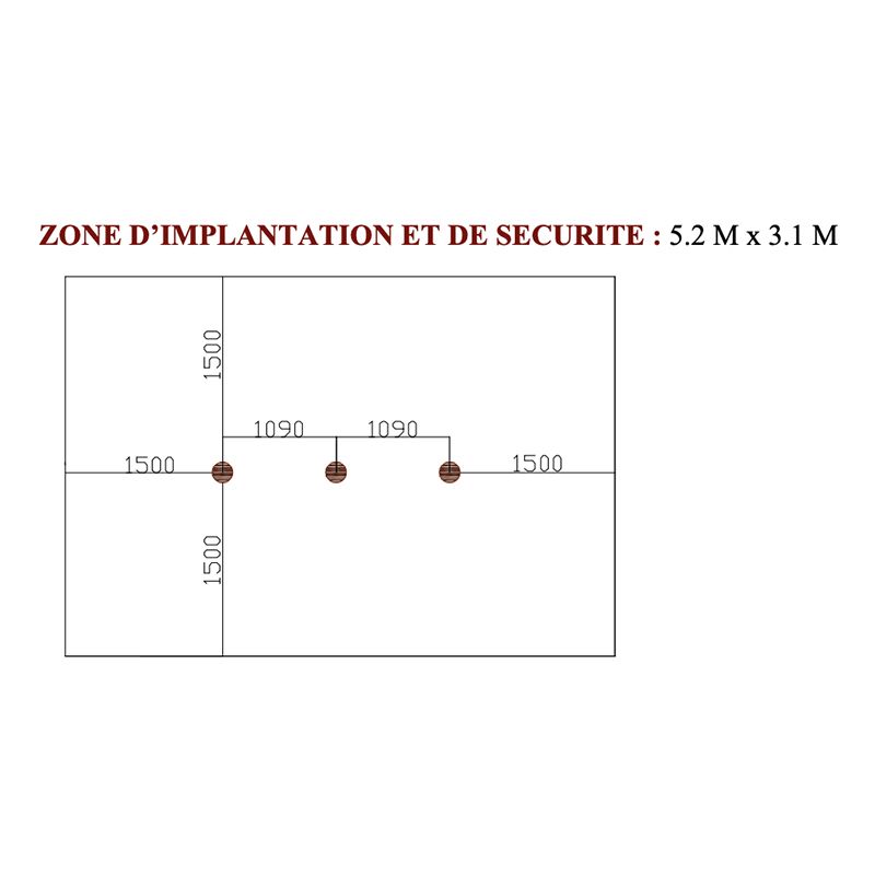 Zone d'implantation Espalier double en bois