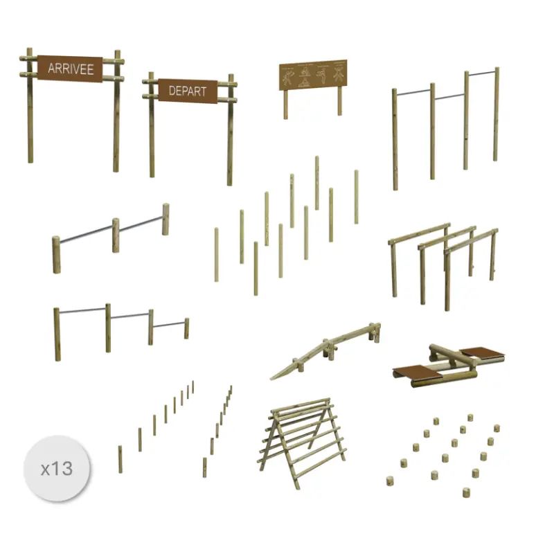Lot 2 : Parcours de santé bois (13 éléments)