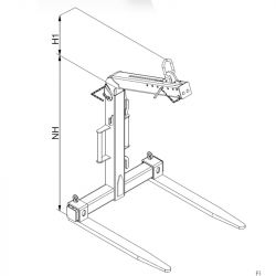 Lève-palette auto-équilibrée, écartement et hauteur réglable