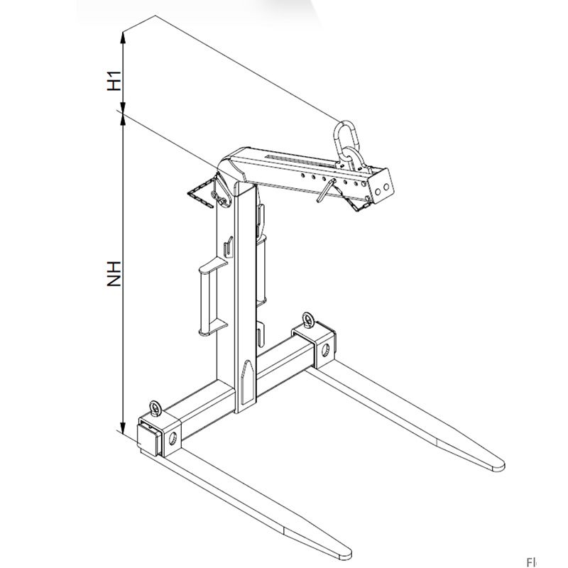 Lève-palette auto-équilibrée, écartement et hauteur réglable