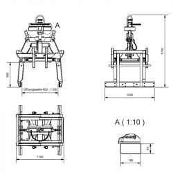 Pince mécanique à paquets de matériaux schéma