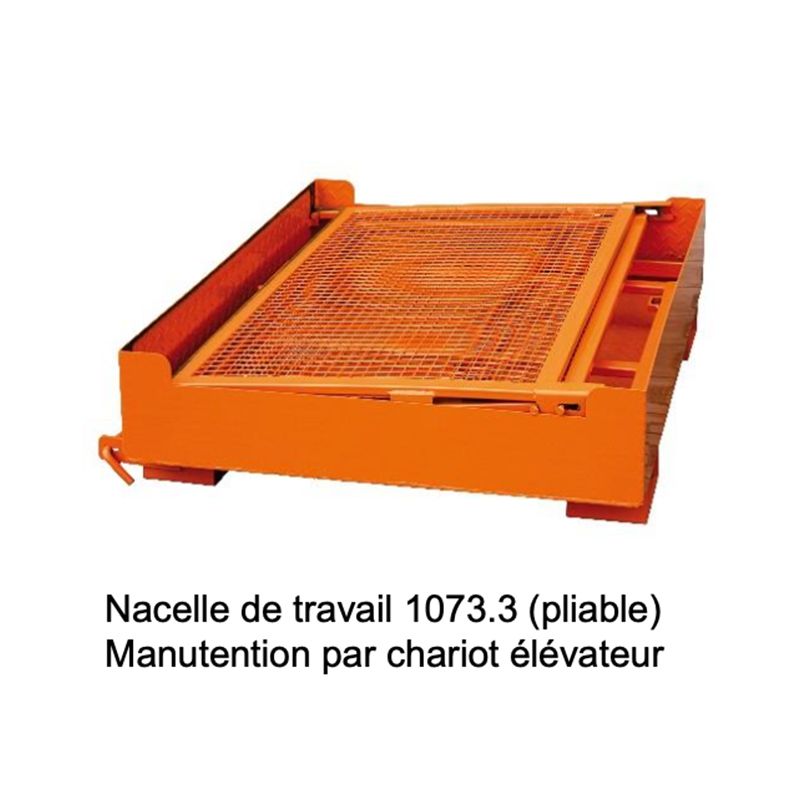 Nacelle de travail pliée