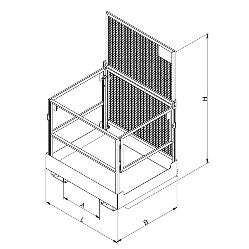 Nacelle de travail pliable schéma