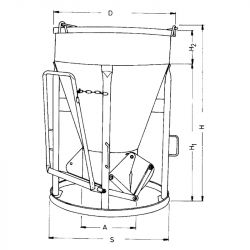 Benne à béton fond ouvrant