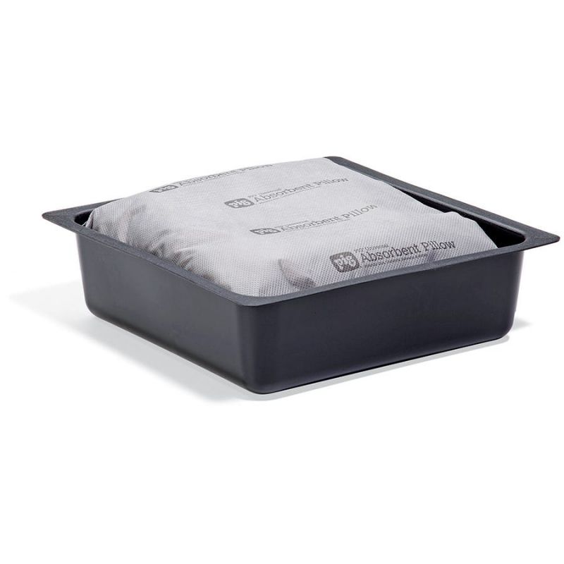 Coussin absorbant universel PIG® dans bac de rétention