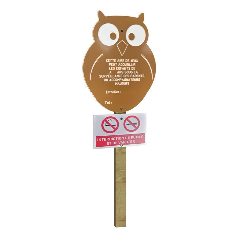 Panneau hibou + Interdiction de fumer