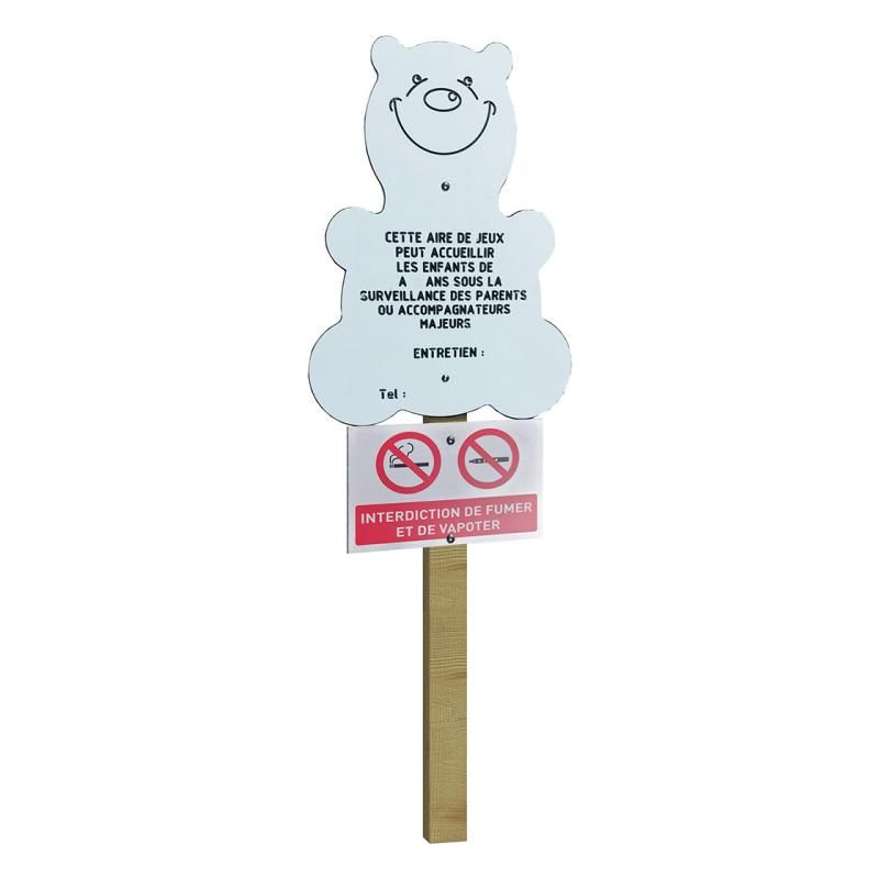 Panneau ourson + Interdiction de fumer