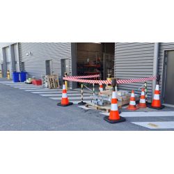 Cône de signalisation lesté classe 2 en situation