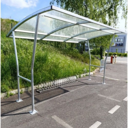 Abri vélos extérieur en acier galvanisé – vue latérale
