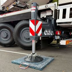 Plaque de calage carré pour grues et nacelles, Patin de calage en plastique noir incassable et imputrescible