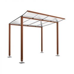 Abri vélos Modulo en verre fixation sur platines