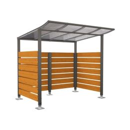 Abri vélos Modulo en stratifié compact sur platines